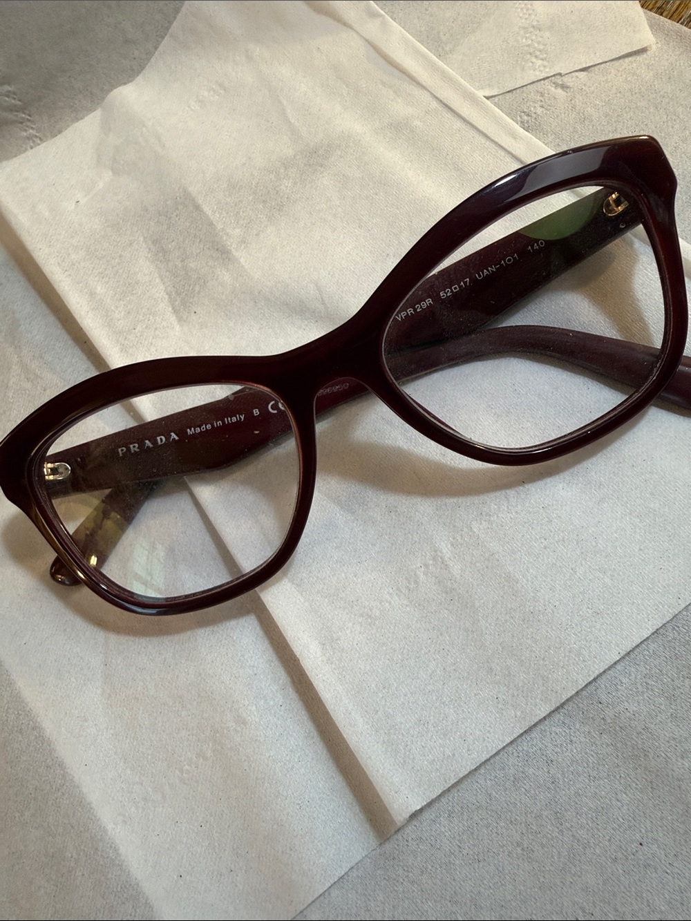 Prada Burgundy Cat-Eye Women's Glasses - Picture 4 of 4